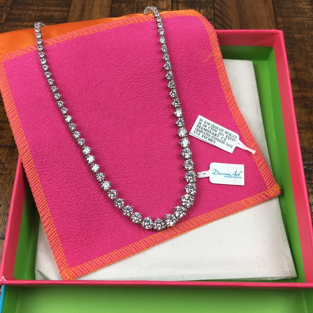DiamonArt Sterling Silver 20.75 CT CZ Necklace